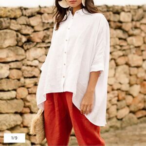 Magic Linen Pink  Button-Up Women's Top